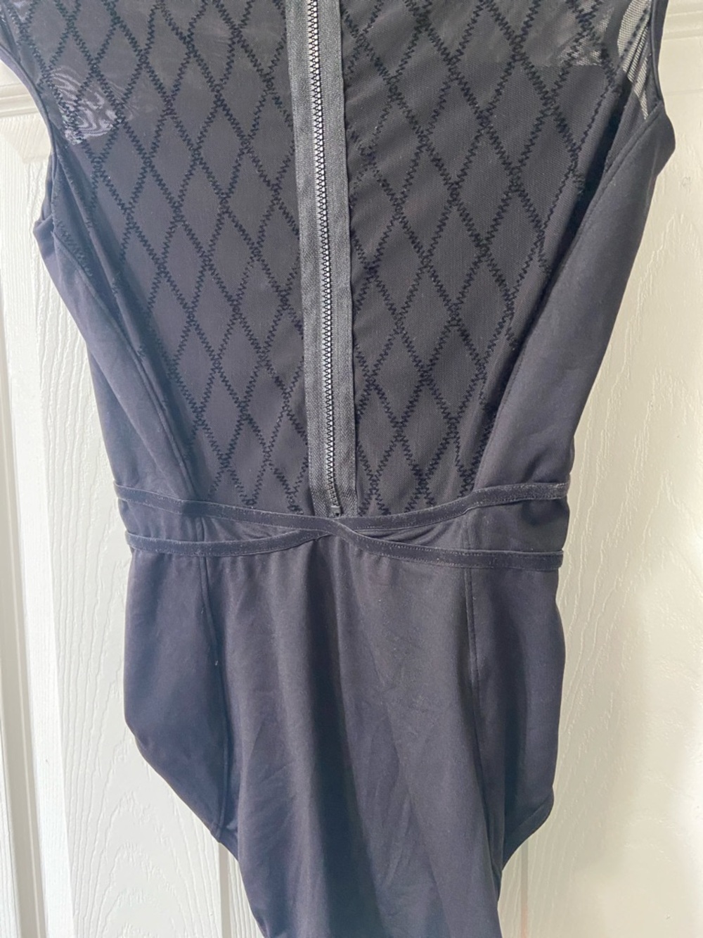 BLOCH Black Mesh Diamond Yoke Dance Leotard - Picture 6 of 6